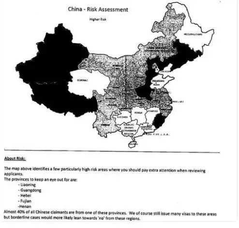 中国这些省份姓氏拒签